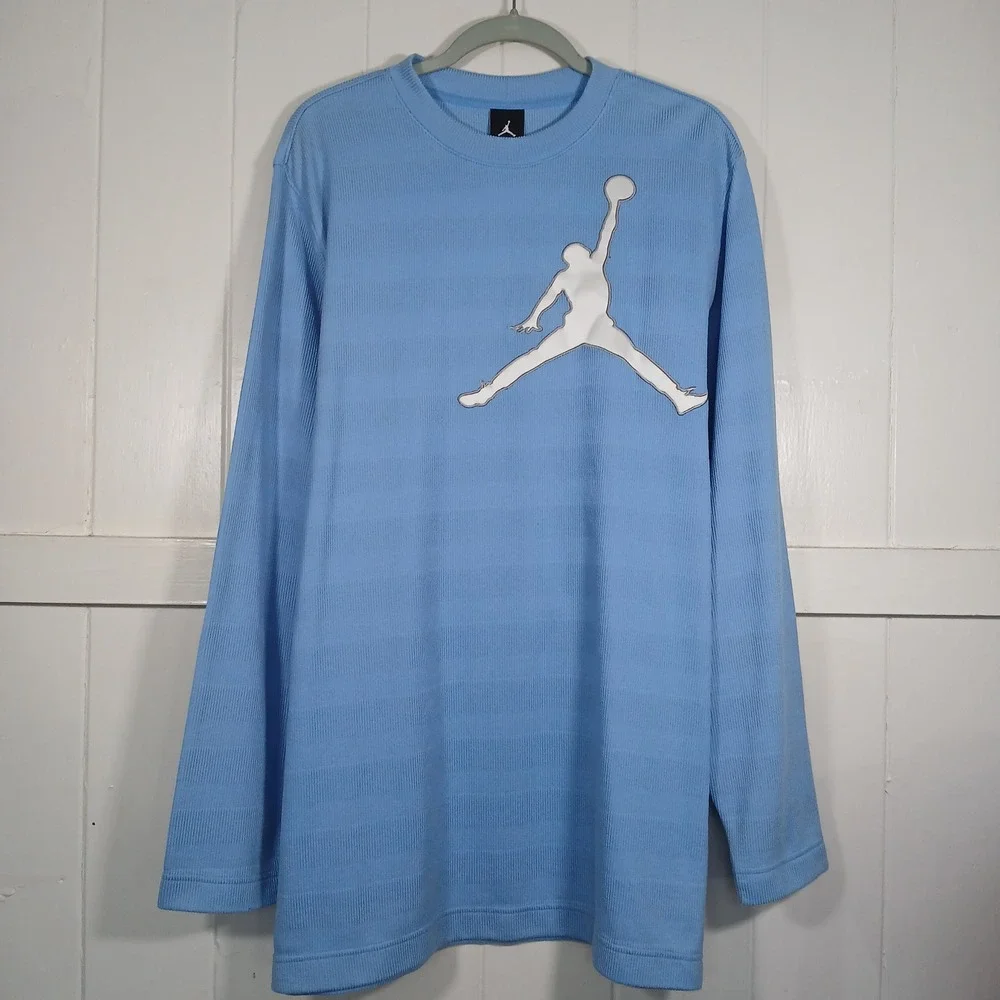 Jordan Light Blue Long Sleeve Tee with White Jumpman